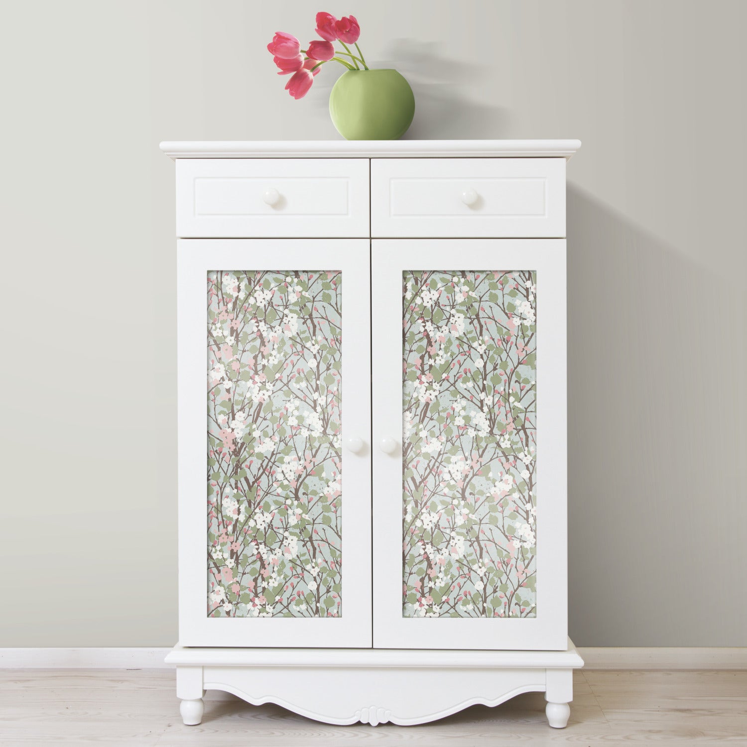 Willow Branch Peel and Stick Wallpaper in a room setting