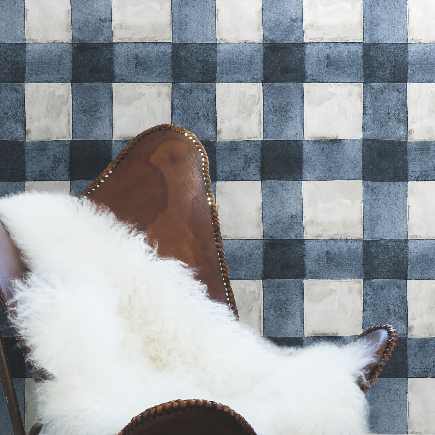 Buffalo Plaid Peel and Stick Wallpaper in a room setting