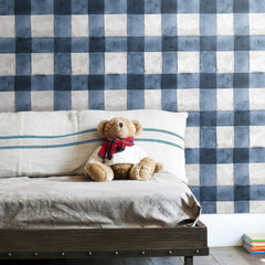 Buffalo Plaid Peel and Stick Wallpaper in a room setting