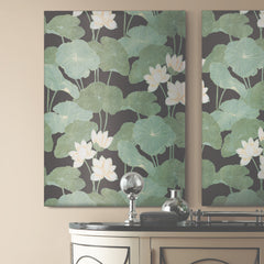 Lily Pad Peel and Stick Wallpaper in a room setting