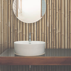 Bamboo Peel and Stick Wallpaper in a room setting