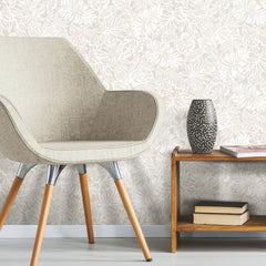 Batik Tropical Leaf Peel and Stick Wallpaper in a room setting