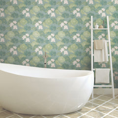 Lily Pad Peel and Stick Wallpaper in a room setting