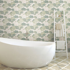 Lily Pad Peel and Stick Wallpaper in a room setting