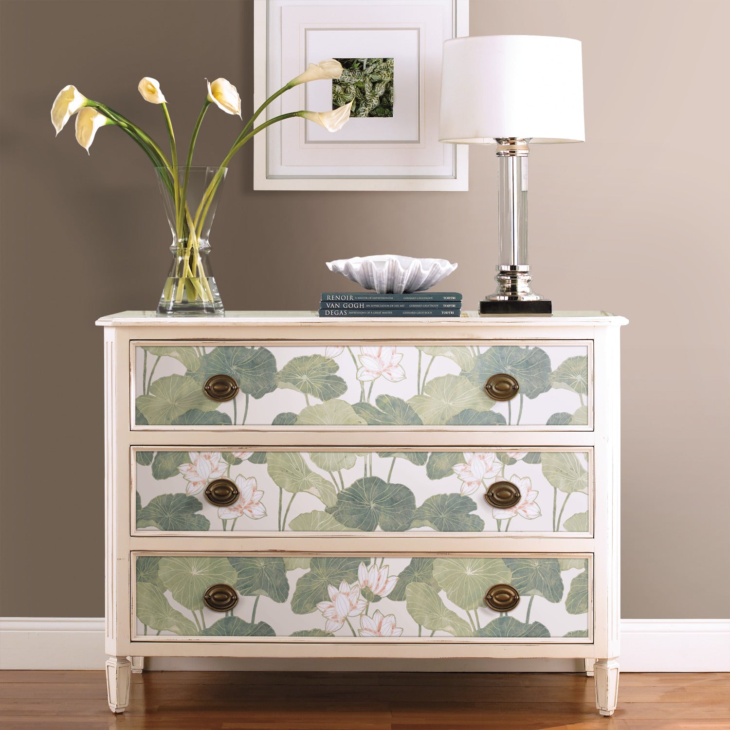 Lily Pad Peel and Stick Wallpaper in a room setting
