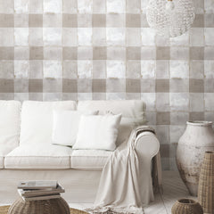 Buffalo Plaid Peel and Stick Wallpaper in a room setting