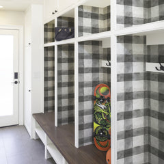 Buffalo Plaid Peel and Stick Wallpaper in a room setting