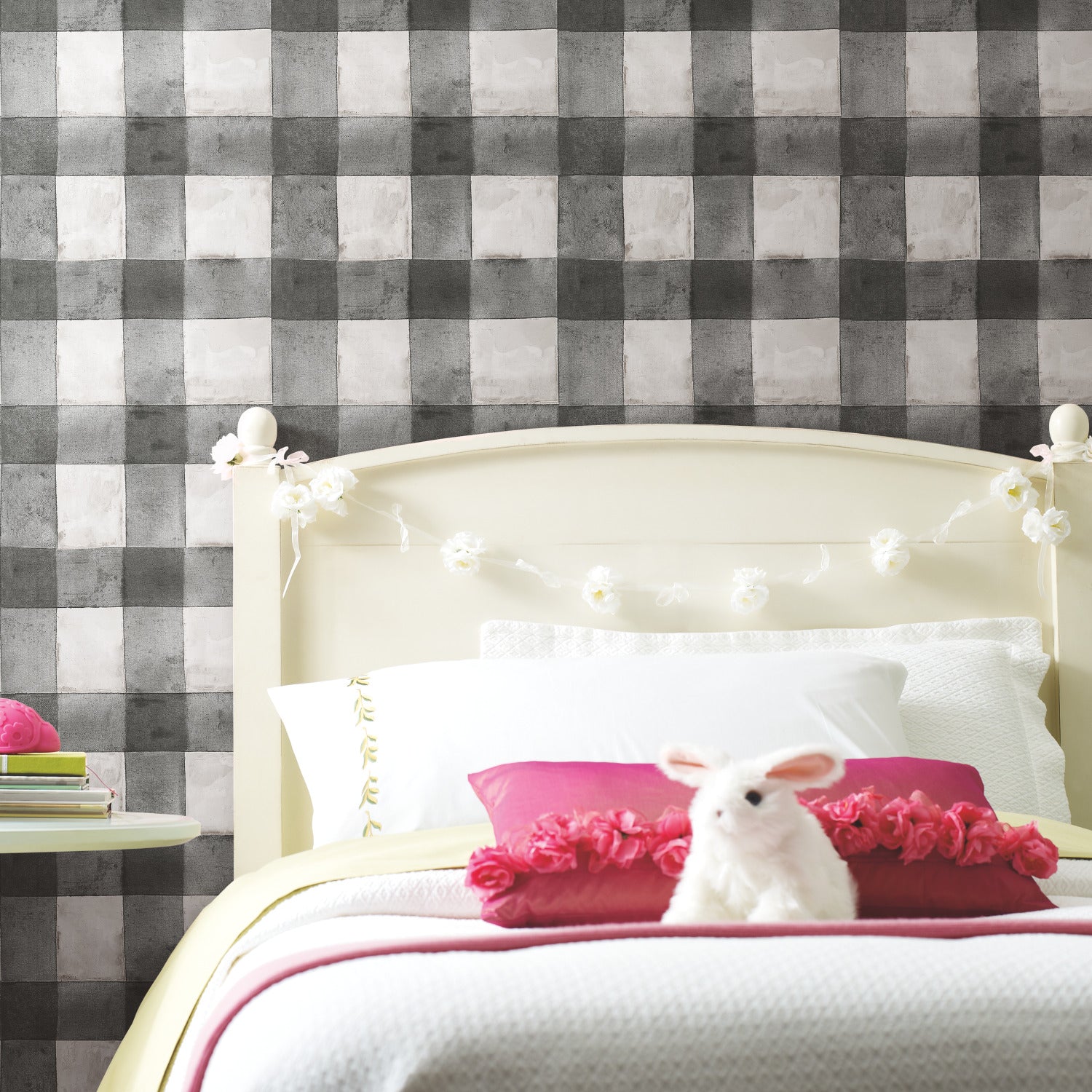 Buffalo Plaid Peel and Stick Wallpaper in a room setting