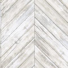 Herringbone Wood Boards Peel and Stick Wallpaper by WallPops