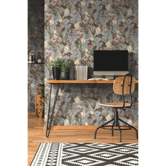 Tropical Flowers Peel and Stick Wallpaper in a room setting