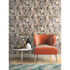 Tropical Flowers Peel and Stick Wallpaper in a room setting