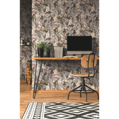Tropical Flowers Peel and Stick Wallpaper in a room setting
