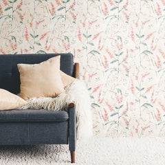 Floral Sprig Peel and Stick Wallpaper in a room setting