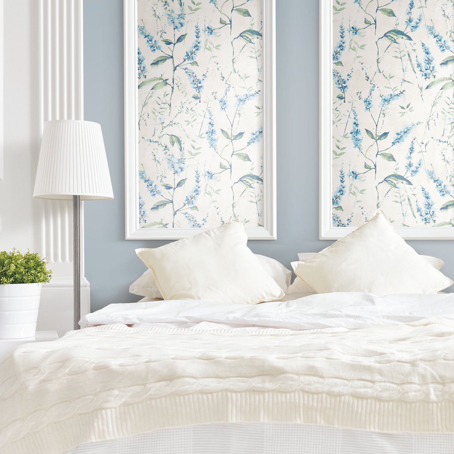 Floral Sprig Peel and Stick Wallpaper in a room setting