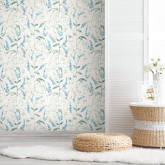 Floral Sprig Peel and Stick Wallpaper in a room setting