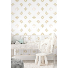 Honey Bee Peel and Stick Wallpaper in a room setting