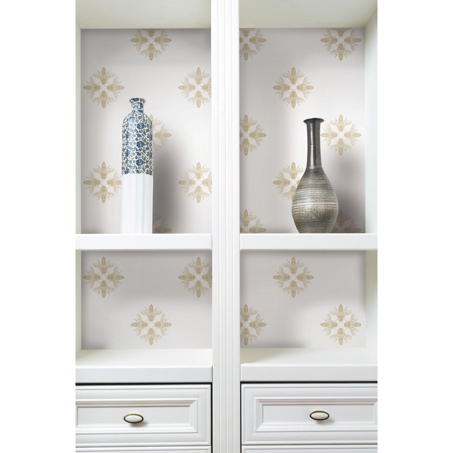 Honey Bee Peel and Stick Wallpaper in a room setting