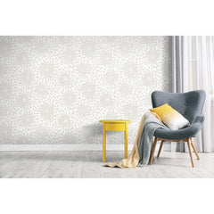 Toss the Bouquet Peel and Stick Wallpaper with Metallic Inks in a room setting