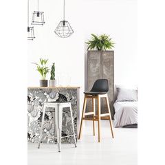 Retro Tropical Leaves Peel and Stick Wallpaper in a room setting