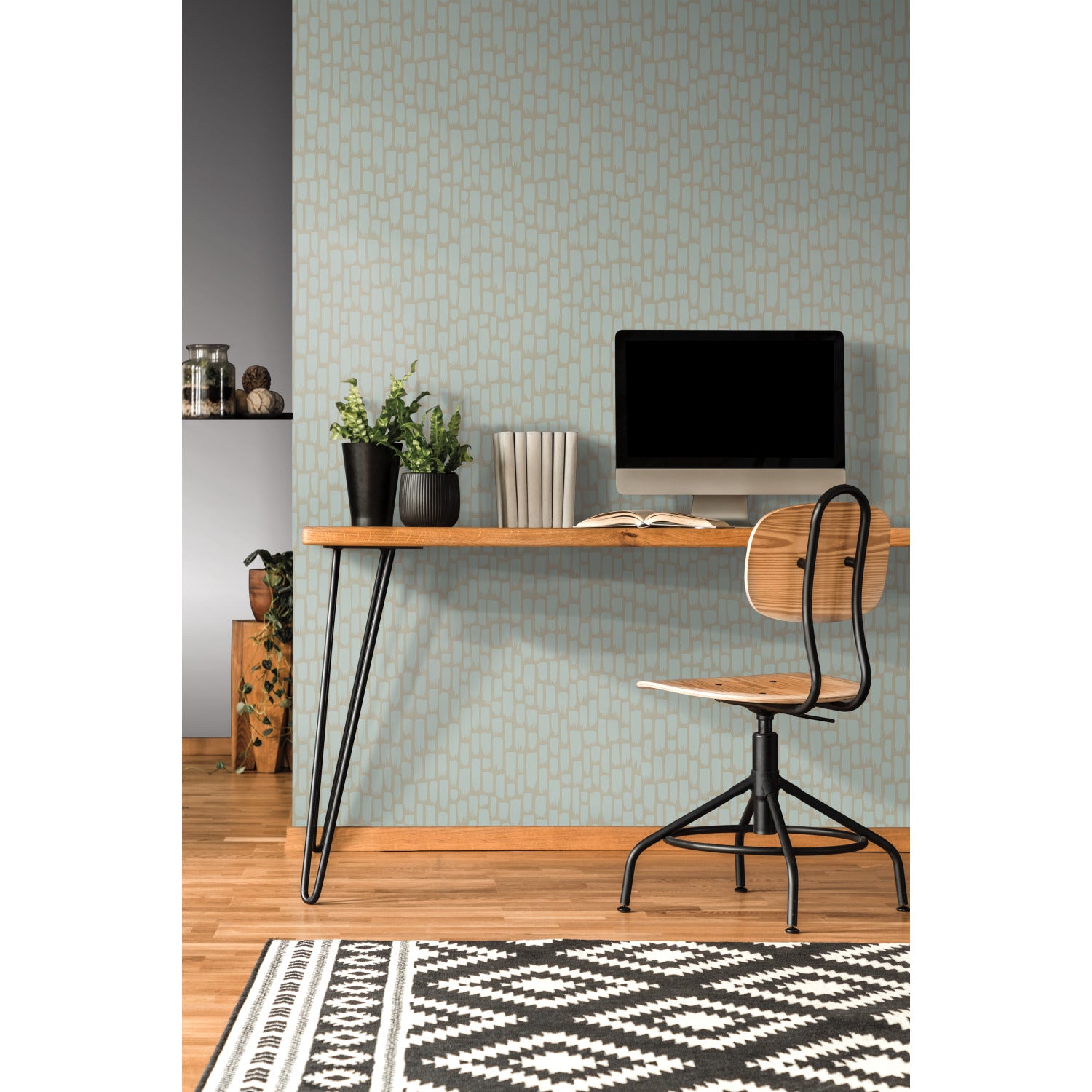 Sumi-E Peel and Stick Wallpaper in a room setting
