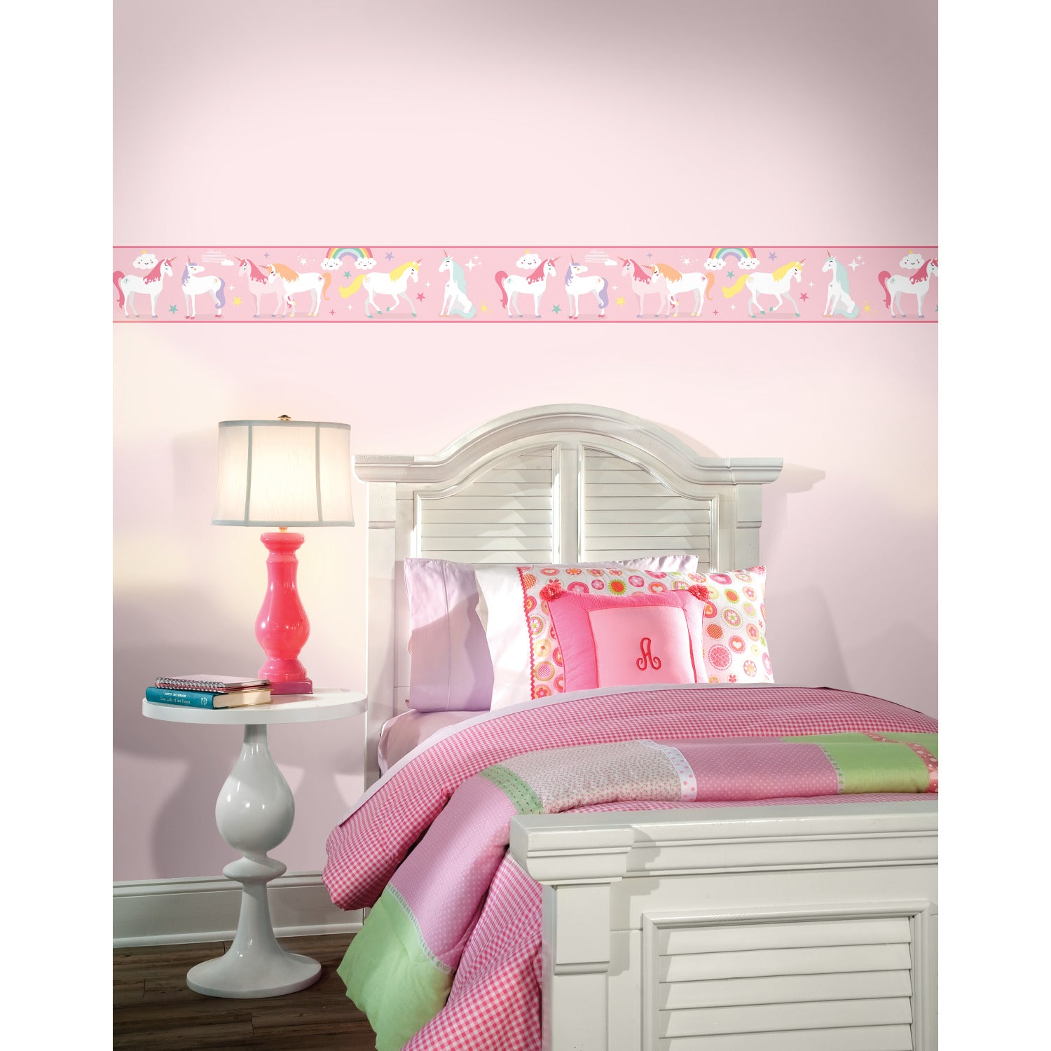 Magical Unicorn Peel and Stick Border in a room setting