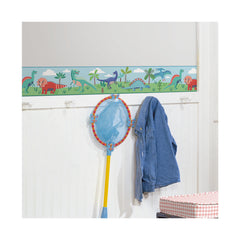 Pink Light Designs Dinosaur Parade Peel and Stick Border in a room setting