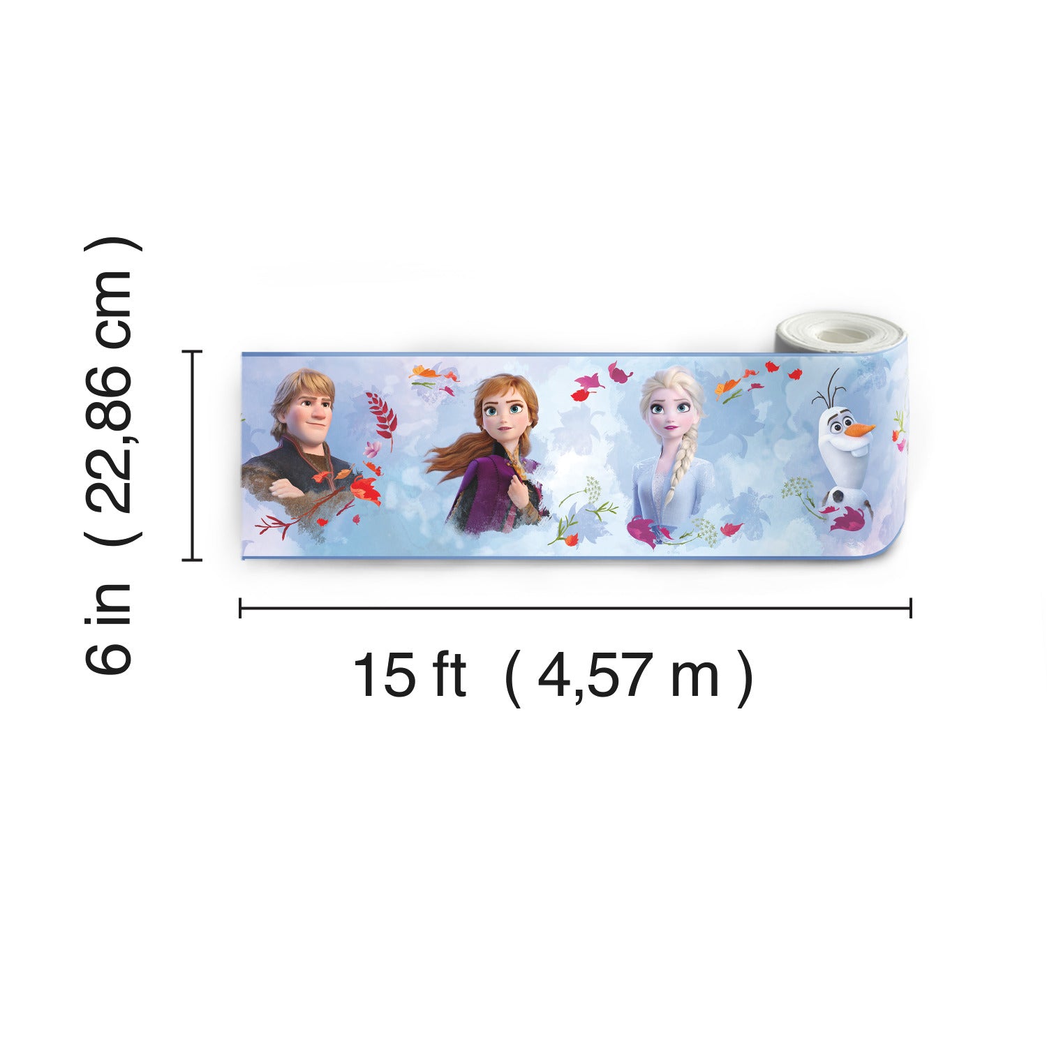 Disney Frozen 2 Peel and Stick Border - dimensions