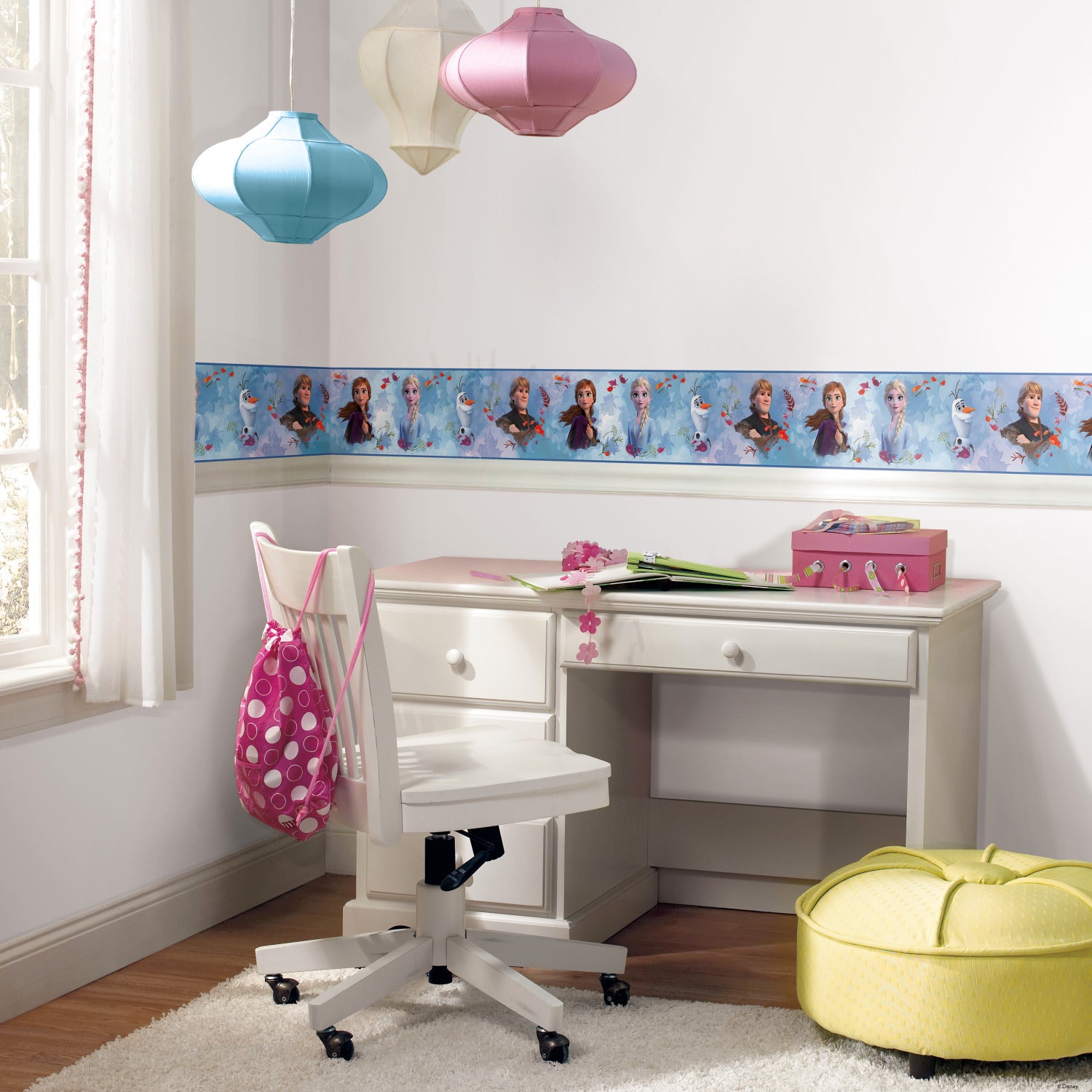 Disney Frozen 2 Peel and Stick Border in a room setting