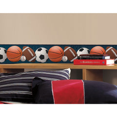Sports Balls Peel and Stick Border in a room setting