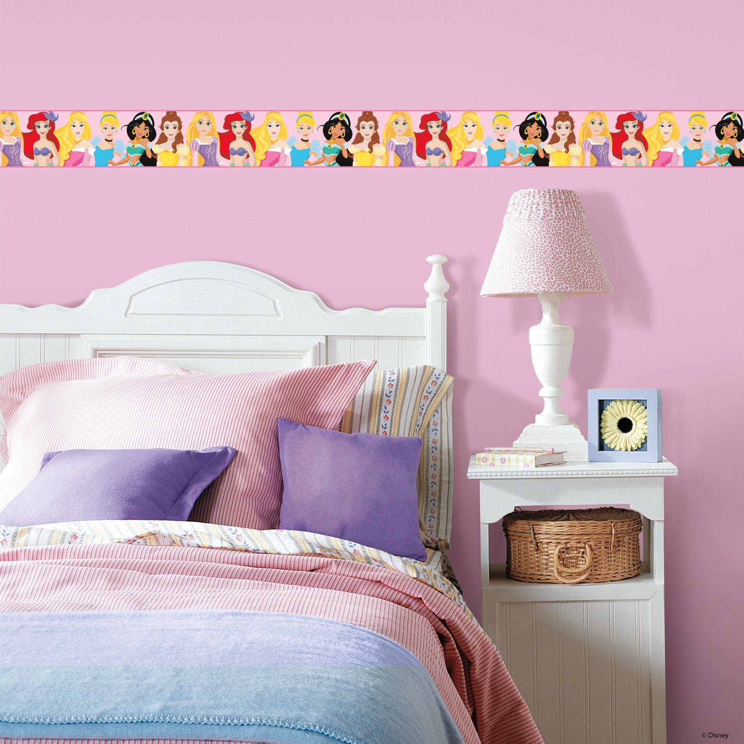 Disney Princesses Be Bright Be Bold Peel and Stick Border in a room setting