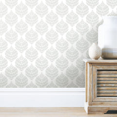 Hygge Fern Damask Peel and Stick Wallpaper in a room setting