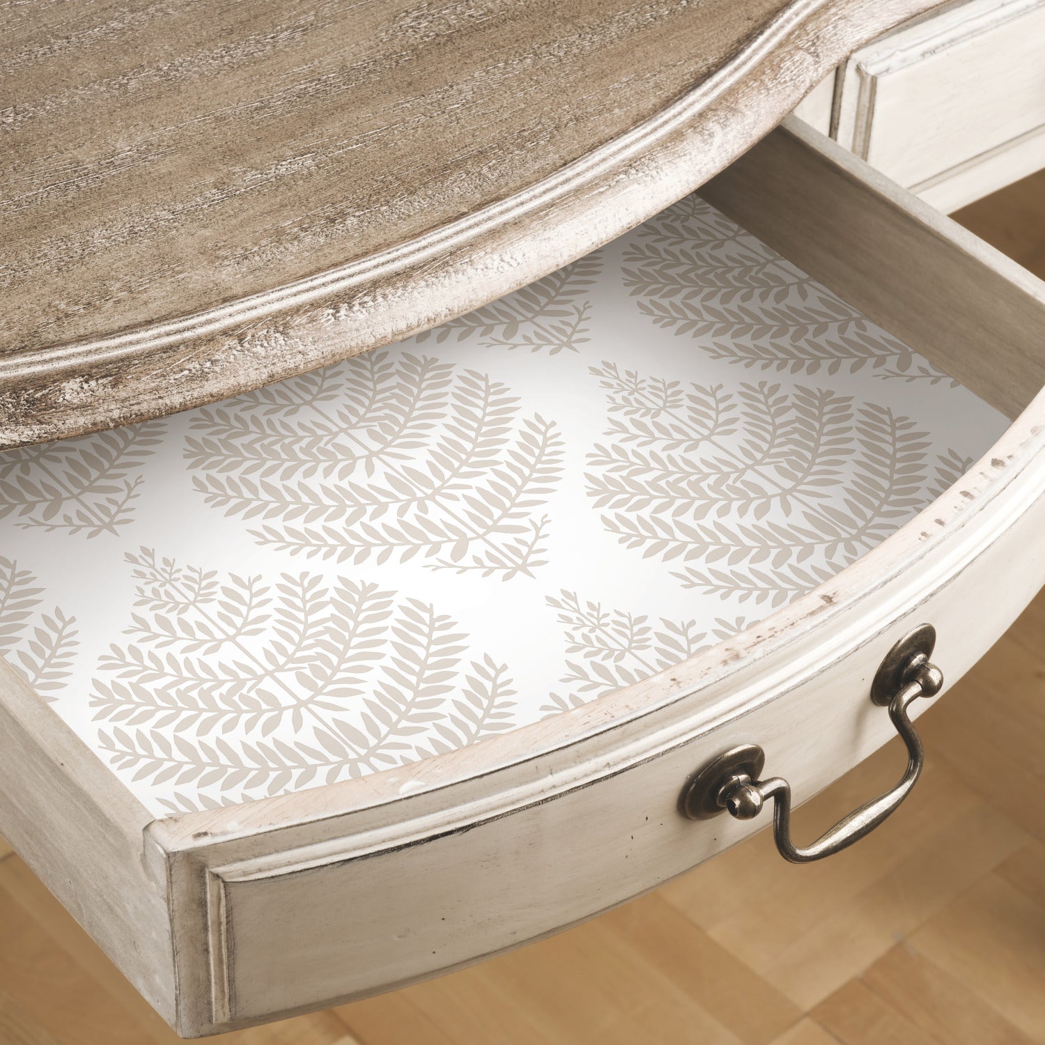 Hygge Fern Damask Peel and Stick Wallpaper in a room setting