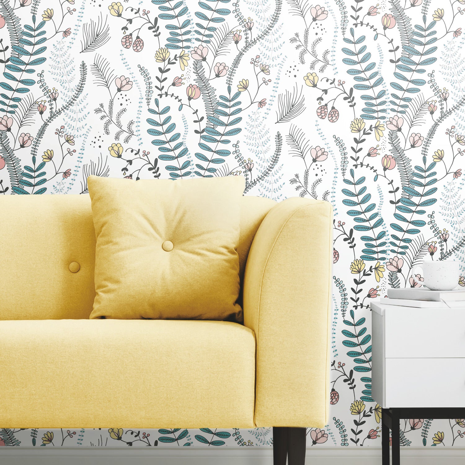 Finlayson Verso Peel and Stick Wallpaper in a room setting