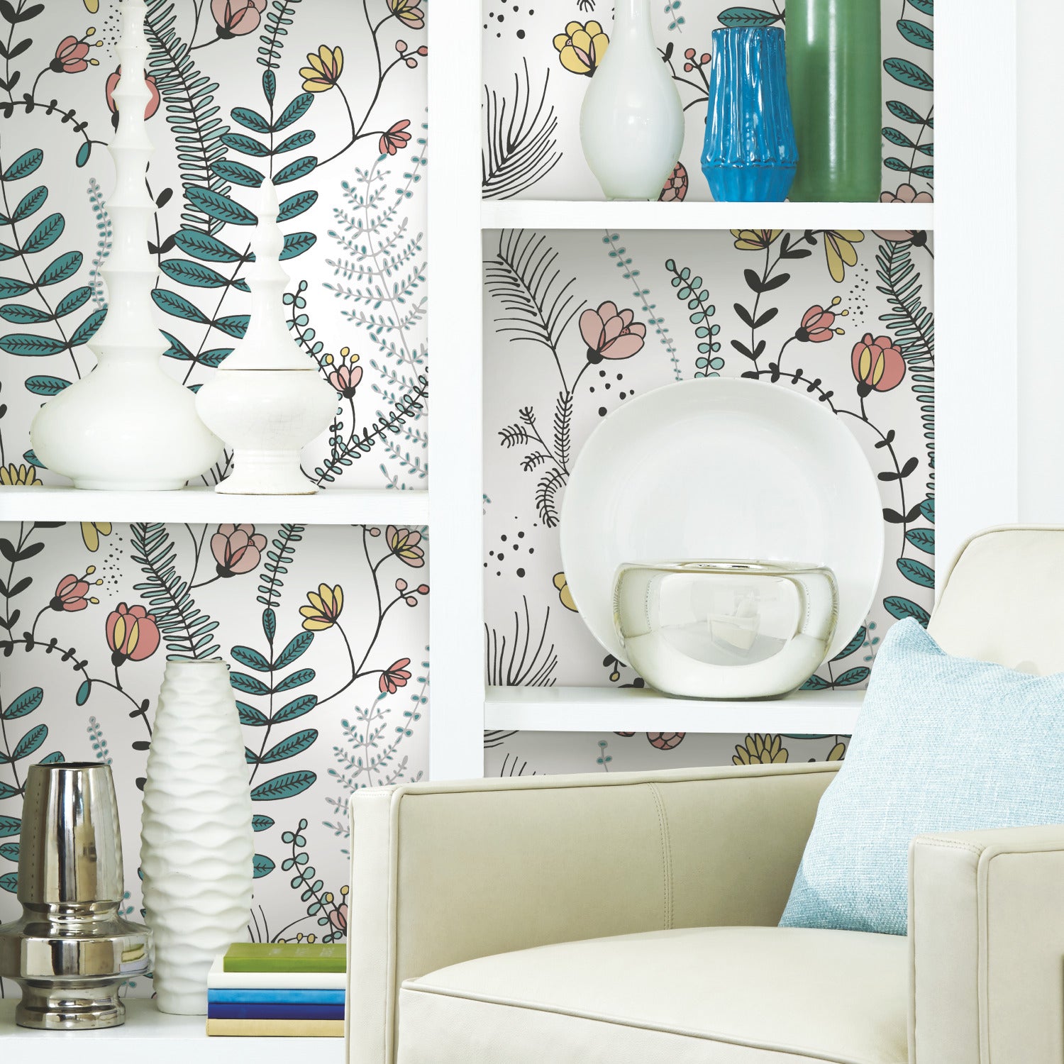 Finlayson Verso Peel and Stick Wallpaper in a room setting