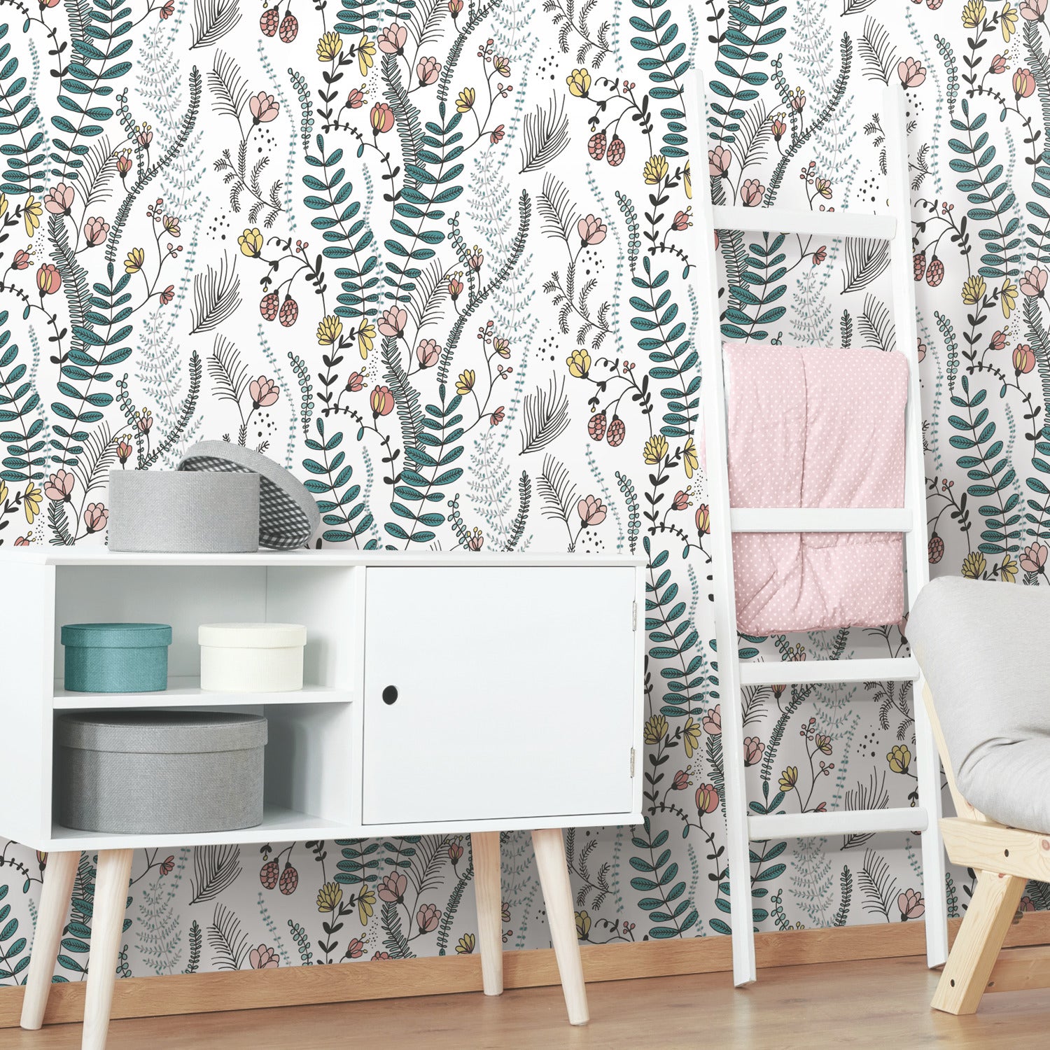 Finlayson Verso Peel and Stick Wallpaper in a room setting