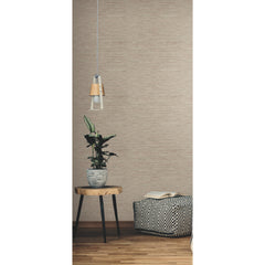Faux Grasscloth Peel and Stick Wallpaper in a room setting