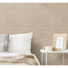 Faux Grasscloth Peel and Stick Wallpaper in a room setting