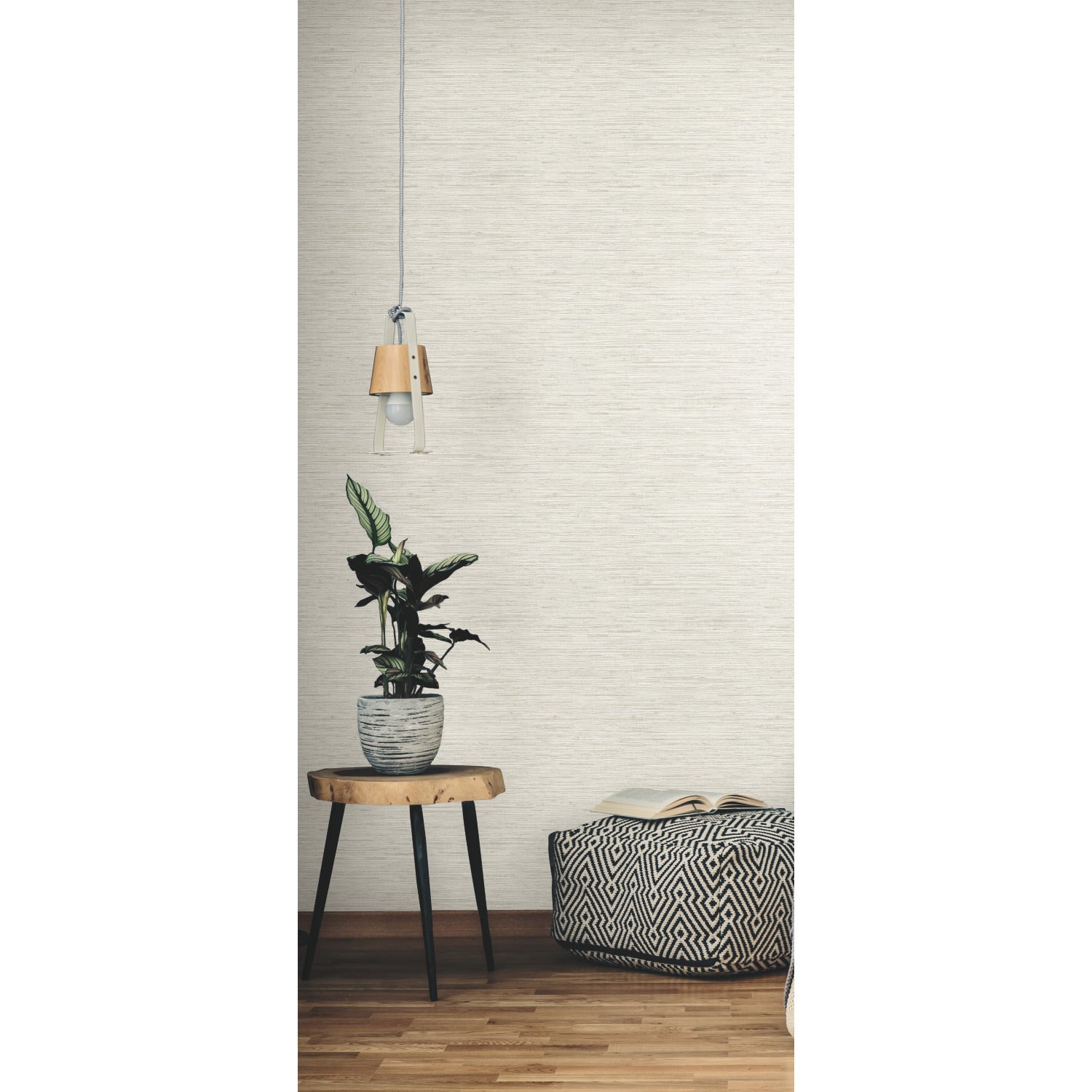 Faux Grasscloth Peel and Stick Wallpaper in a room setting