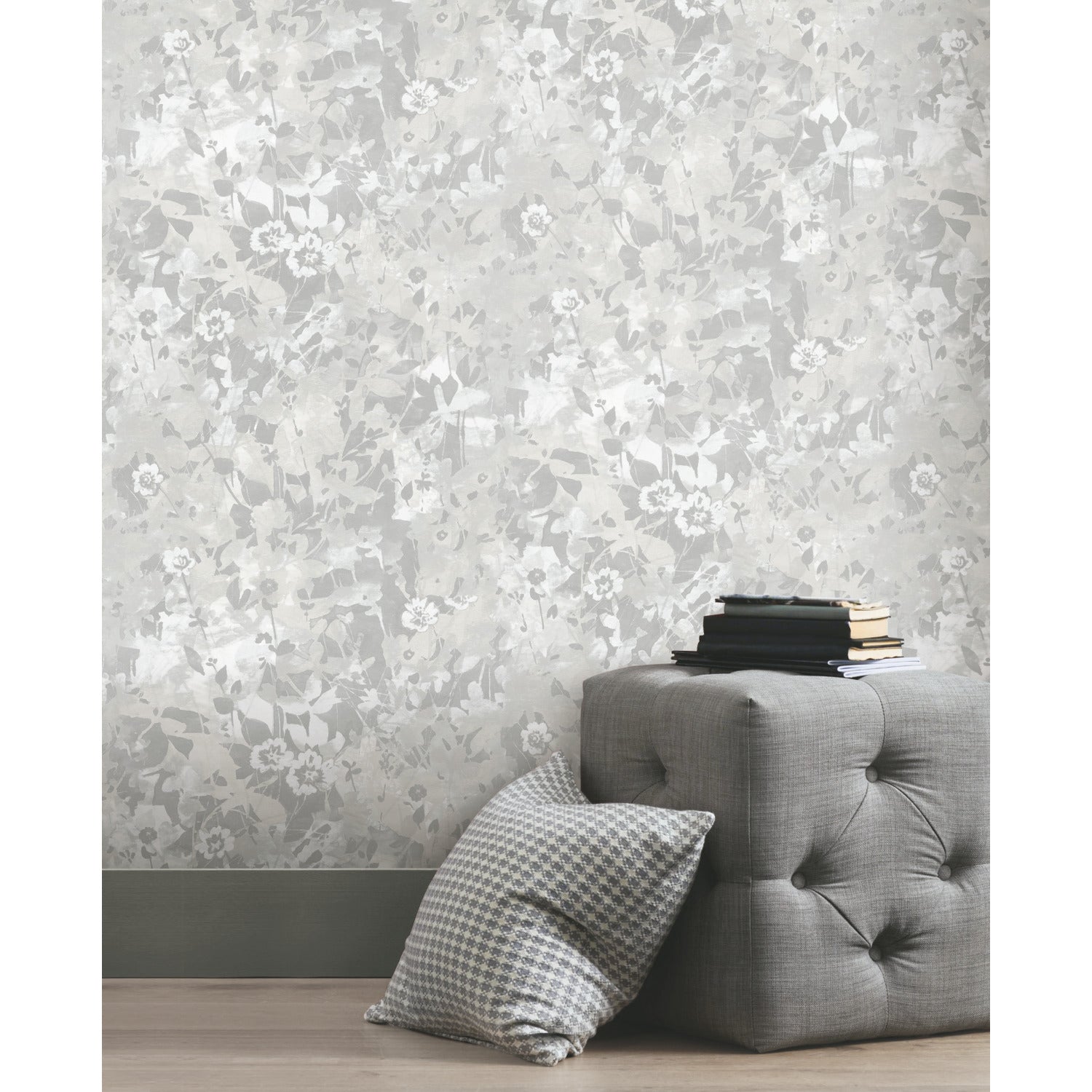 Wildflower Shadows Peel and Stick Wallpaper in a room setting