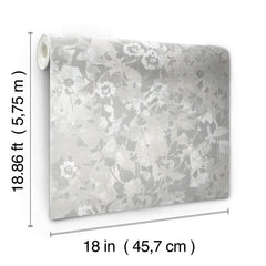 Wildflower Shadows Peel and Stick Wallpaper - dimensions