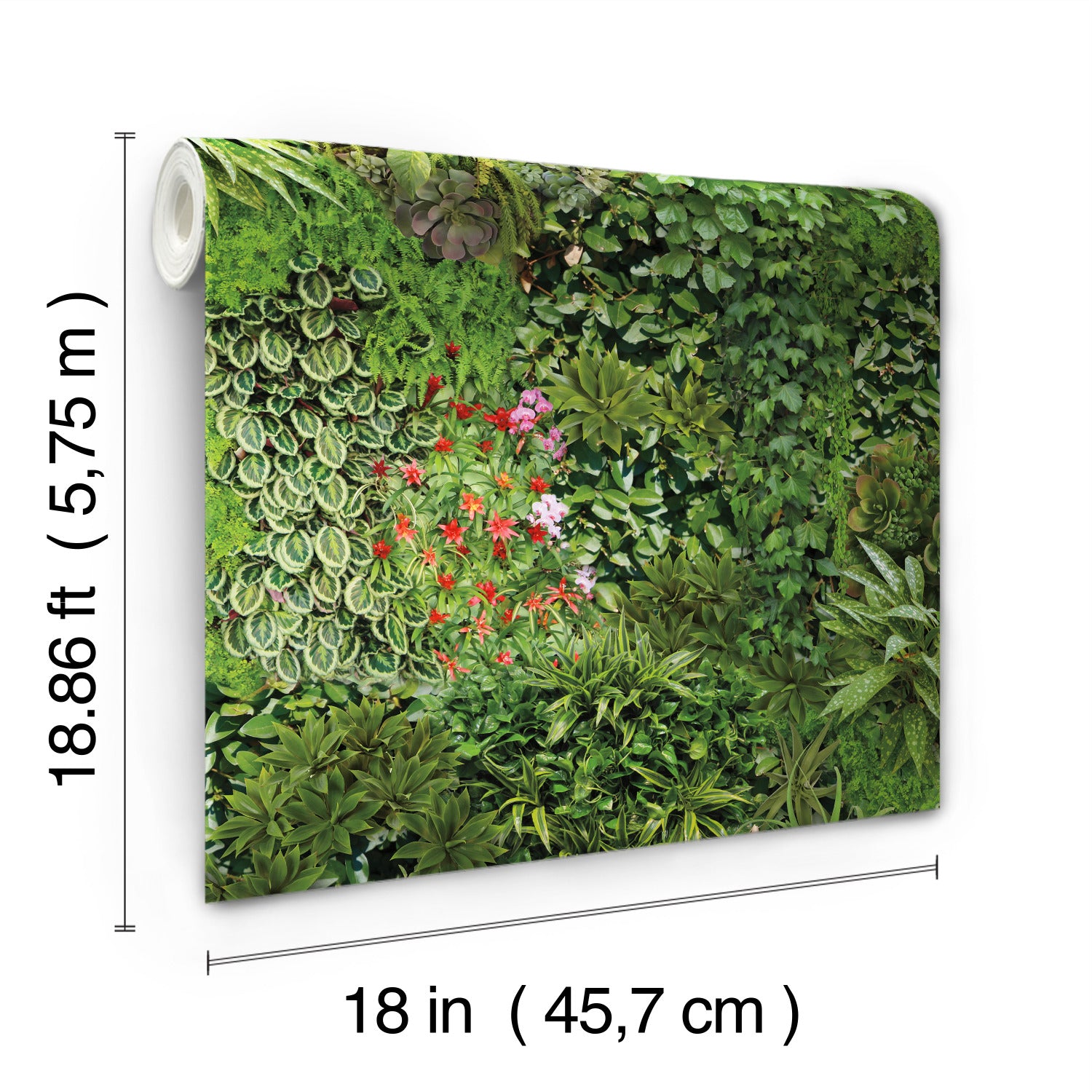 Living Wall Peel and Stick Wallpaper - dimensions