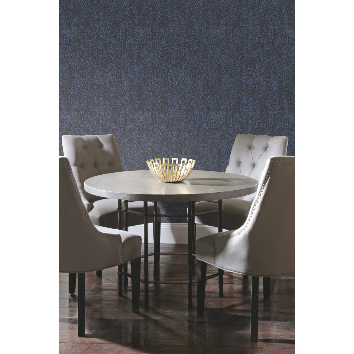 Ornate Ogee Peel and Stick Wallpaper in a room setting