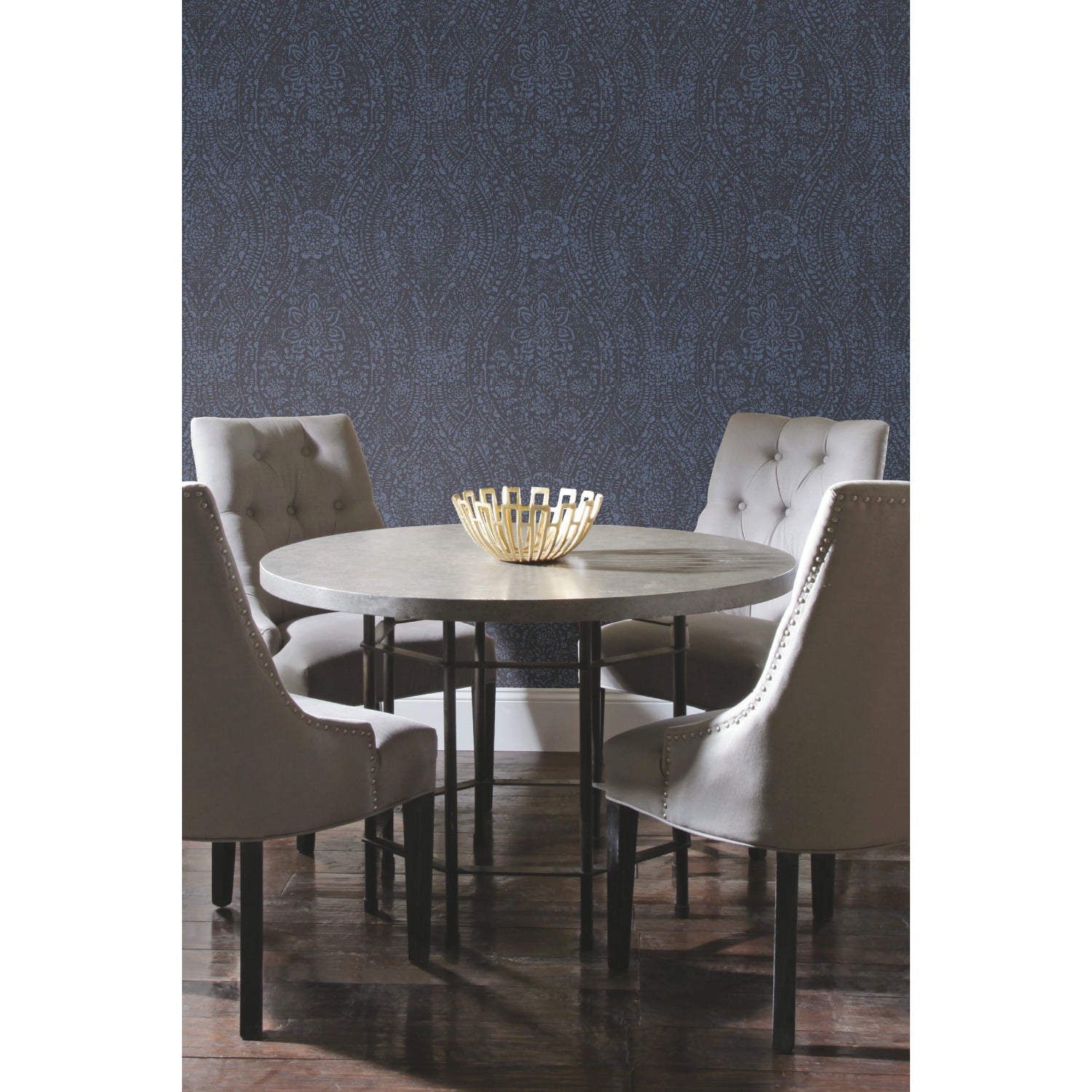 Ornate Ogee Peel and Stick Wallpaper in a room setting
