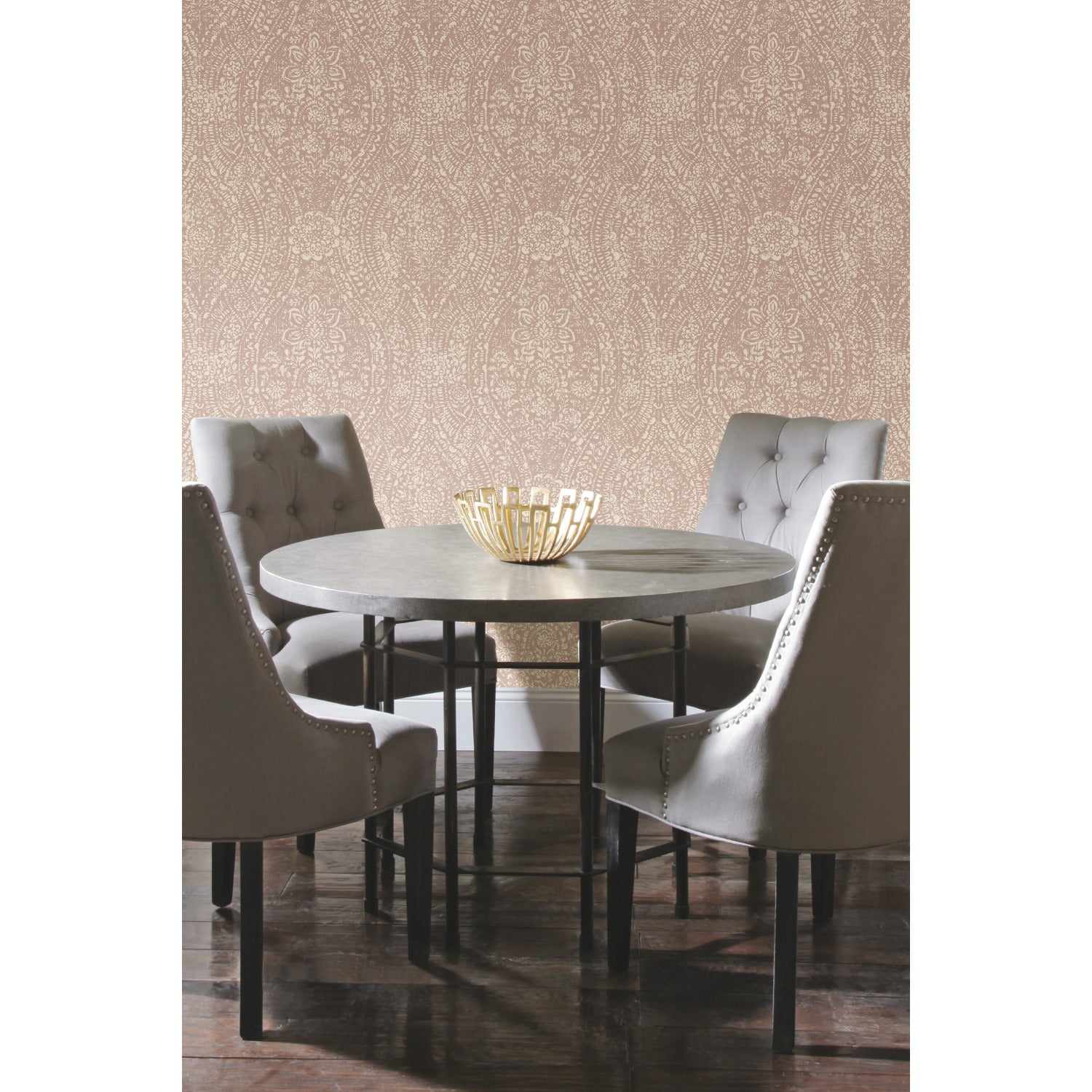 Ornate Ogee Peel and Stick Wallpaper in a room setting