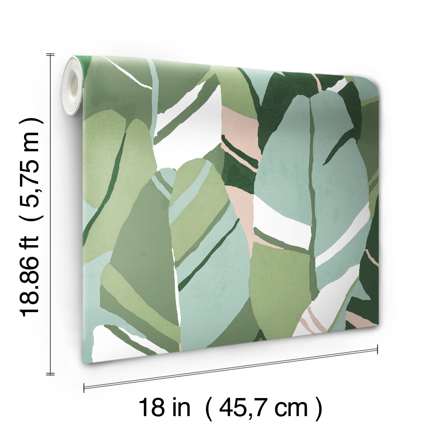 Hearts of Palm Peel and Stick Wallpaper - dimensions