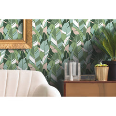 Hearts of Palm Peel and Stick Wallpaper in a room setting