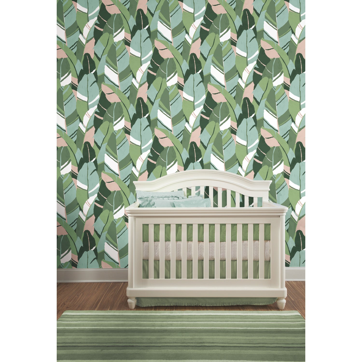 Hearts of Palm Peel and Stick Wallpaper in a room setting