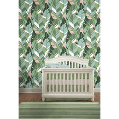 Hearts of Palm Peel and Stick Wallpaper in a room setting