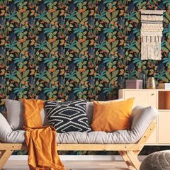 Funky Jungle Peel and Stick Wallpaper in a room setting