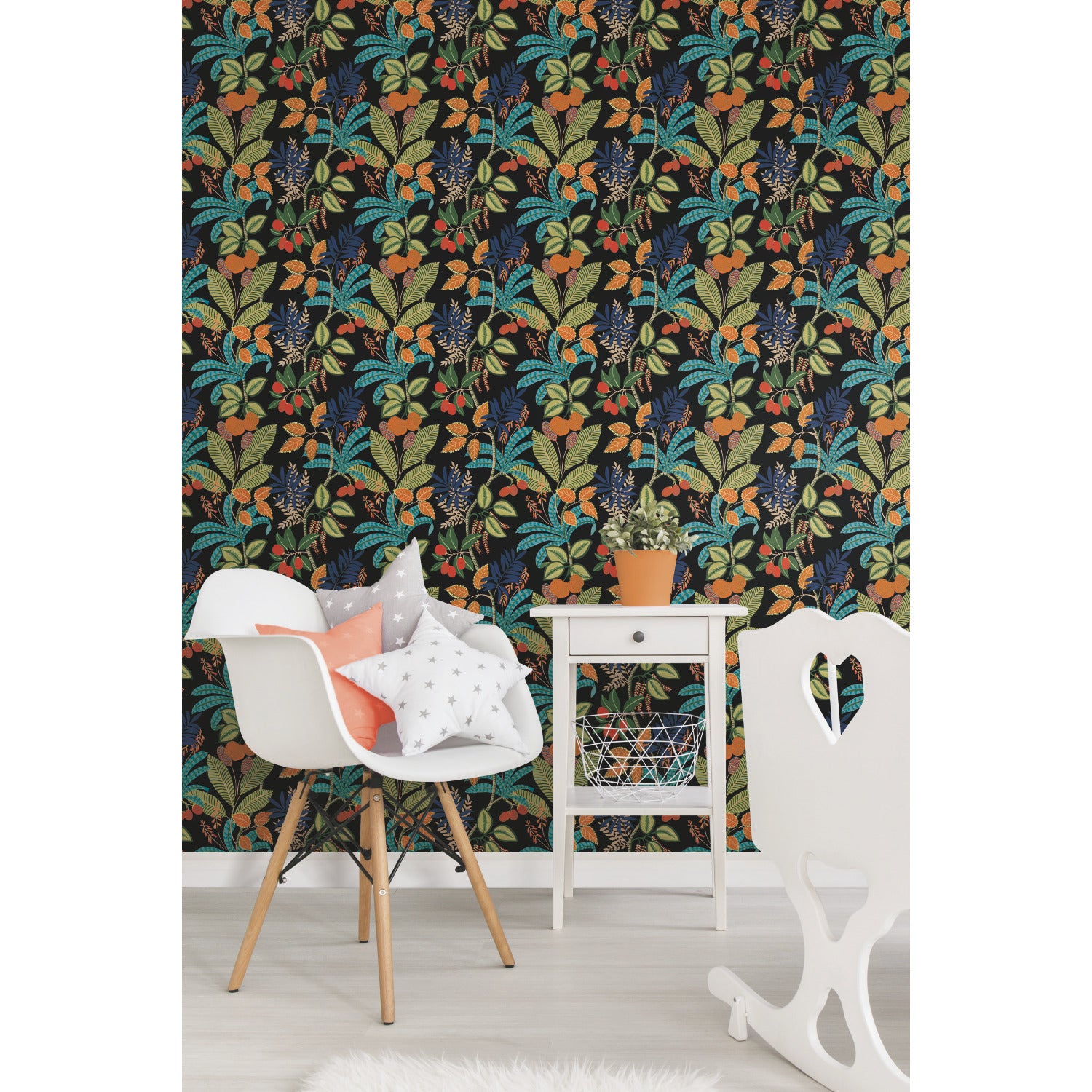 Funky Jungle Peel and Stick Wallpaper in a room setting